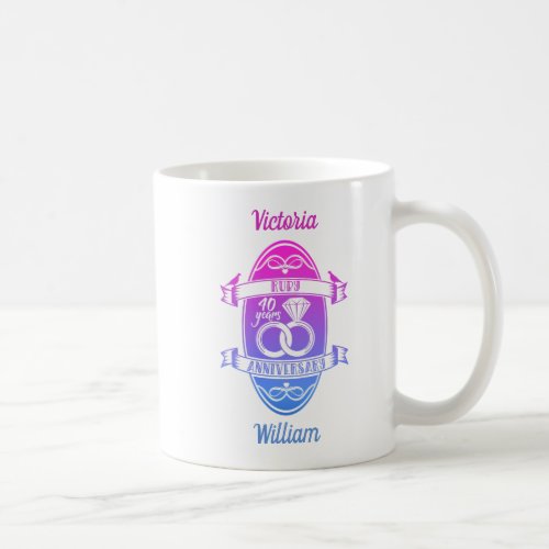 40 Year traditional ruby 40th  wedding anniversary Coffee Mug