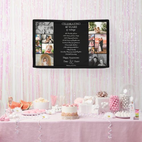 40 year wedding anniversary photo collage editable