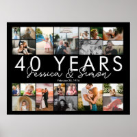 40 year wedding anniversary photo collage editable