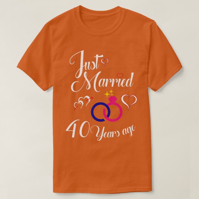40 Year Wedding Anniversary  T-Shirt (Design Front)