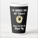 40 Year Work Anniversary Appreciation Gift Mug<br><div class="desc">Celebrate their 40th work anniversary with this funny coffee mug featuring a donut and funny phrase saying that reads "I've worked here 40 years and all I got was this stupid mug." Great way to show your employee appreciation -- with humor! It's been forty years, come on, you could at...</div>