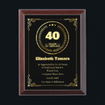 40 Year Work Anniversary | Employee Appreciation Award Plaque<br><div class="desc">40 year work anniversary quotes award,  for Employee Appreciation. personalized happy work anniversary gift</div>