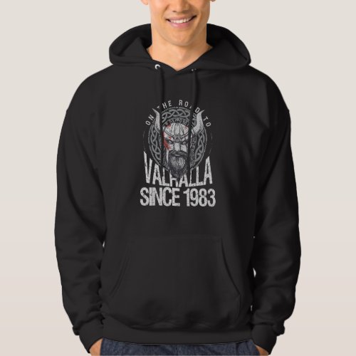 40 Years 1983 Birthday Valhalla Viking Dad 2 Hoodie