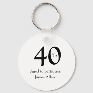 40 years aged to perfection birthday name simple keychain
