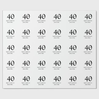 40 years aged to perfection birthday name simple wrapping paper