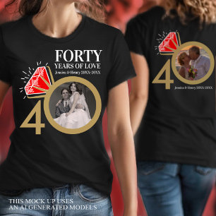 40 years custom anniversary ruby wedding ring T-Shirt