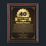 40 years employee anniversary Appreciation Message Award Plaque<br><div class="desc">Celebrate your employee's anniversary with a Custom Appreciation Message Award Plaque, recognizing their dedication and contributions. Craft a heartfelt message that reflects their journey, values, and impact within the company. This thoughtful gift honors their hard work and reinforces the strong bond between the employee and the organization, making them feel...</div>