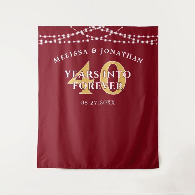 40 YEARS INTO FOREVER Ruby Anniversary Backdrop (Front)