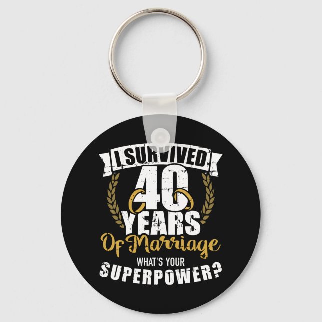 40 years marriage 40th wedding anniversary keychain (Front)