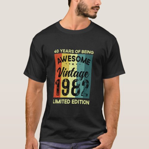 40 Years Of Being Awesome   Vintage   T_Shirt