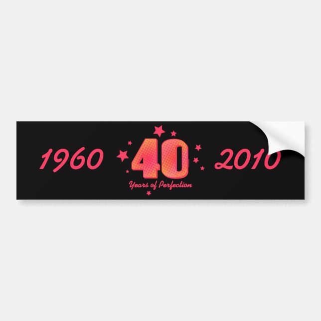 40 Years of Perfection Water Bottle Wrapper Bumper Sticker (Front)