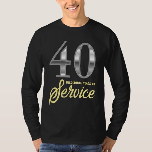 40 Years Of Service 40th Employee Anniversary Appr T_Shirt