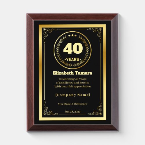 40 Years of Service – Custom Appreciation Gift