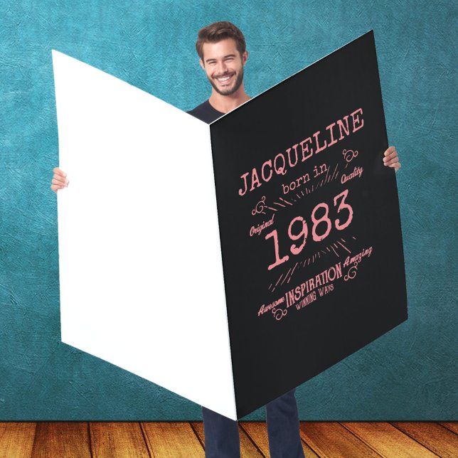 40 years old 1983 Pink Black Girly 40th Birthday Card (Creator Uploaded)