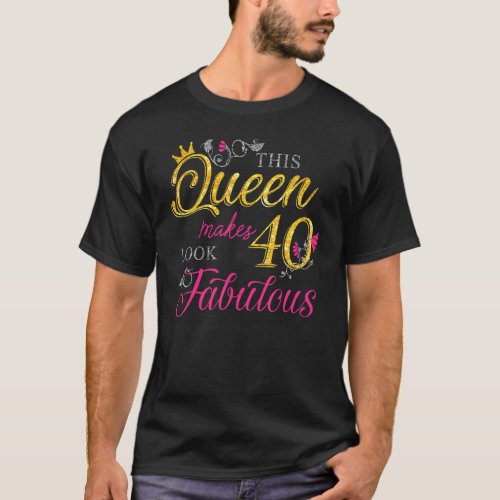 40 Years Old  40  Fabulous Since 1982 40th Birthd T_Shirt