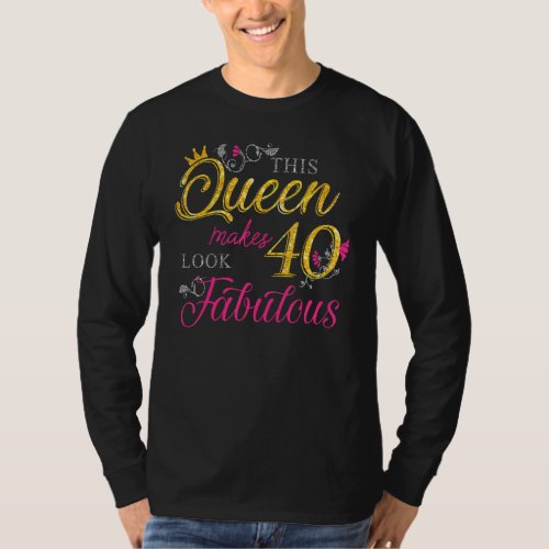 40 Years Old  40  Fabulous Since 1982 40th Birthd T_Shirt
