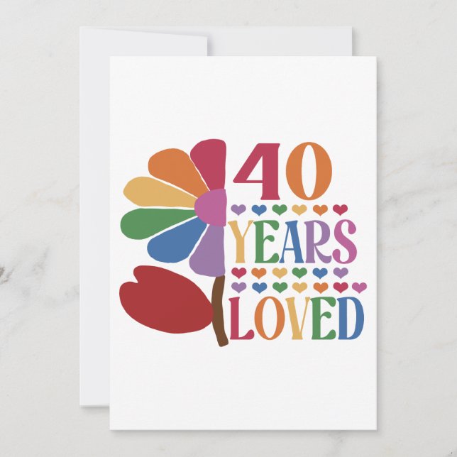 40 years old - 40 Years Loved  Invitation (Front)