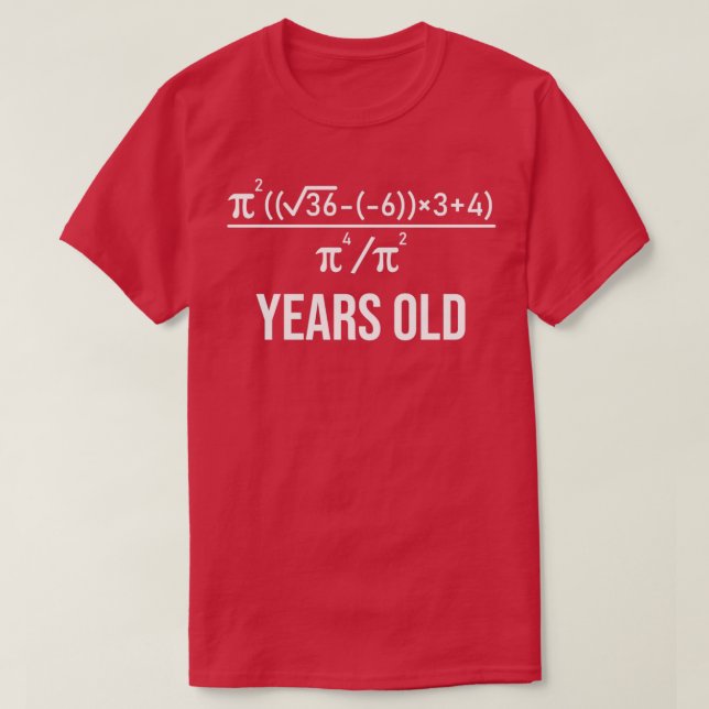40 Years Old Algebra Equation Funny 40th Birthday  T-Shirt (Design Front)