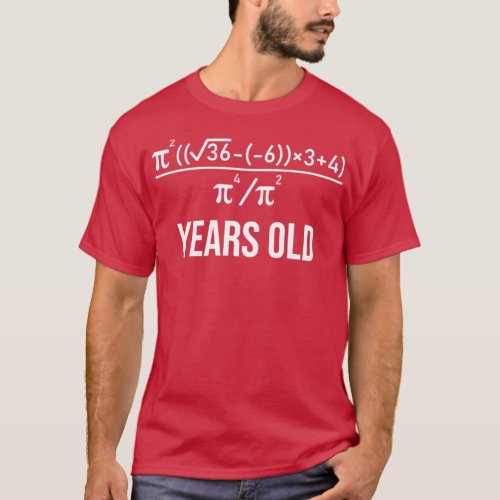 40 Years Old Algebra Equation Funny 40th Birthday  T_Shirt