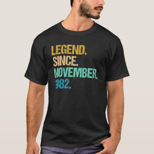40 Years Old  Awesome Since November 1982 40th Bir T_Shirt