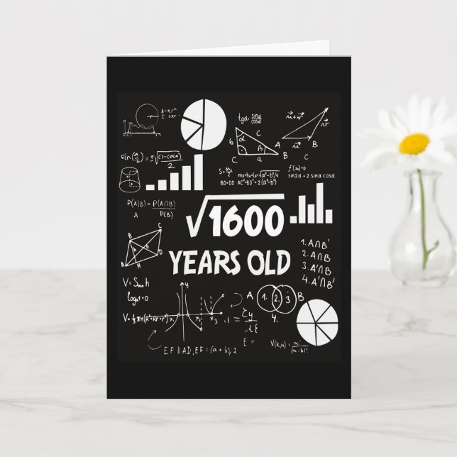 40 Years Old Bday Math Teacher 40th Birthday Gift Card (Small Plant)