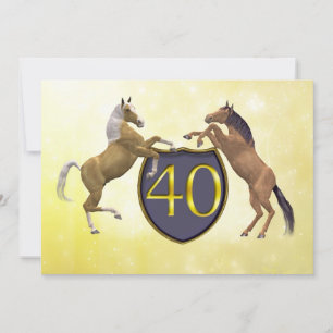 40 years old birthday party rearing horses invitation