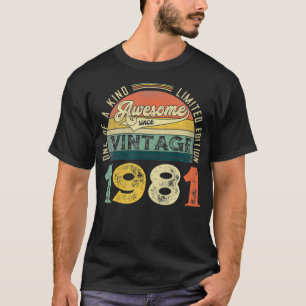 40 Years Old Distressed 1981 Retro Vintage 40th Bi T-Shirt