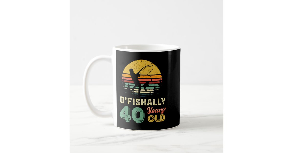 40 Years Old Fishing Gift 40th Birthday Cool Forty Coffee Mug