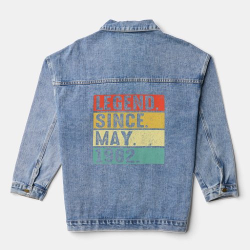 40 Years Old Legend Since May 1982 40th Birthday  Denim Jacket