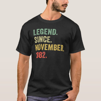 40 Years Old  Legend Since November 1982 40th Bday T-Shirt