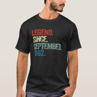 40 Years Old Legend Since September 1982 40th Bir T-Shirt
