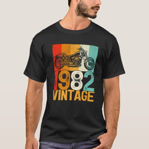 40 Years Old Retro Motorcycle Vintage 1982 40Th Bi T_Shirt