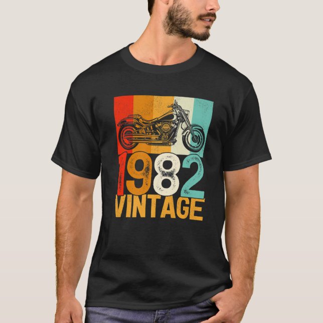 40 Years Old Retro Motorcycle Vintage 1982 40Th Bi T-Shirt (Front)