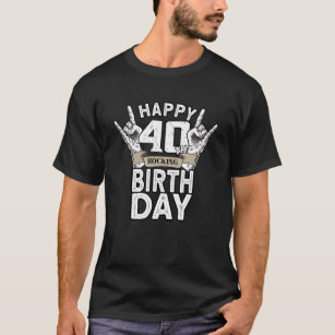 40 Years Old Rocking Vintage Rock 40th Birthday T-Shirt
