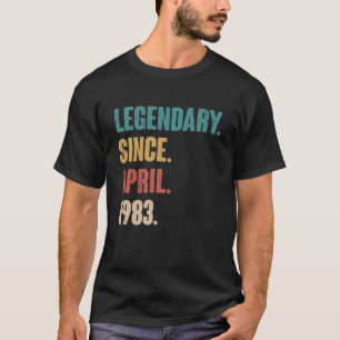 40 Years Old Vintage 1983 Birthday April 40th Deco T-Shirt