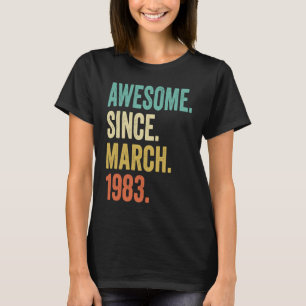 40 Years Old Vintage March 1983 40th Birthday T-Shirt