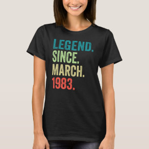 40 Years Old Vintage March 1983 40th Birthday T-Shirt