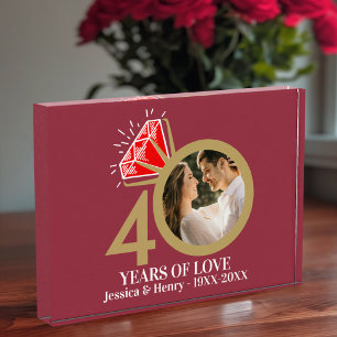 40 years ruby anniversary ring red photo acrylic award