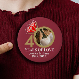 40 years ruby wedding anniversary ring photo button