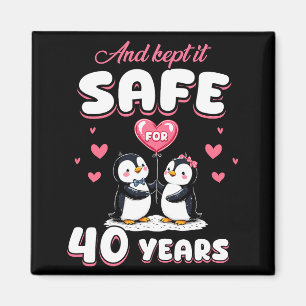40 Years Wedding Anniversary Penguin Couples Match Magnet