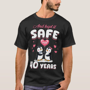 40 Years Wedding Anniversary Penguin Couples Match T-Shirt