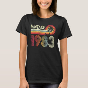 40 Yrs Old Men Women Vintage 1983 Retro 40th Birth T-Shirt