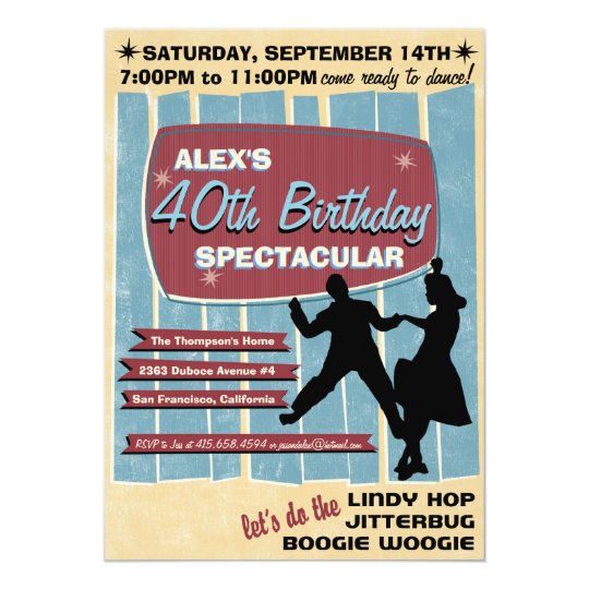 40s Swing Dance Party Invitation 40s Swing Dance Party Invitation