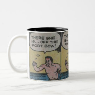 40s Vintage Comic Two-Tone Coffee Mug