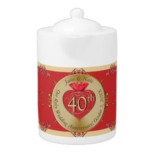 40th/15th Ruby Anniversary Teapot