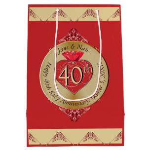 40th/15th Ruby Red Medium Gift Bag