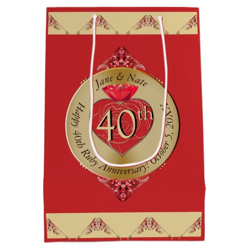 40th15th Ruby Red  Medium Gift Bag
