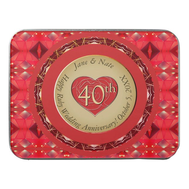 40th/15th Ruby Red Wedding Anniversary  Jigsaw Puzzle (Case Horizontal)