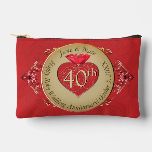 40th15th Ruby Rose Anniversary Accessory Pouch