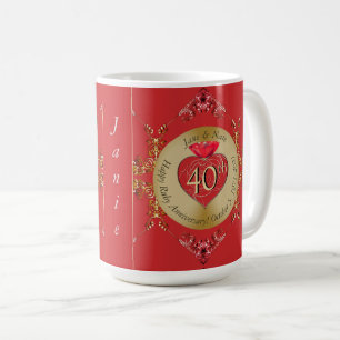 40th/15th Ruby Wedding Anniversary Coffee Mug